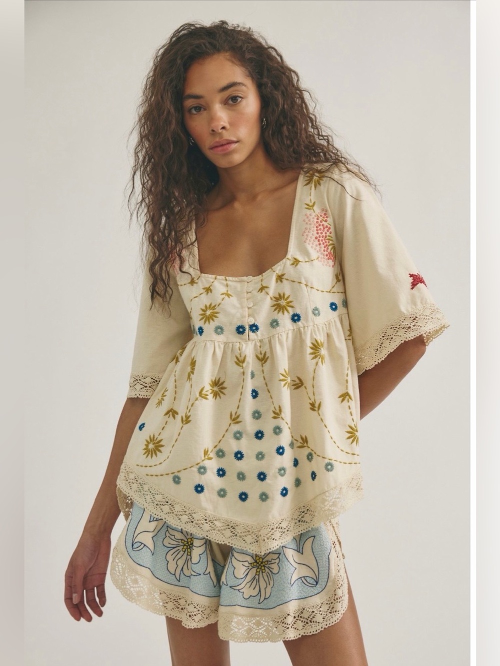 Free People Fairytale in the Mossy Forest Babydoll Tunic NWT